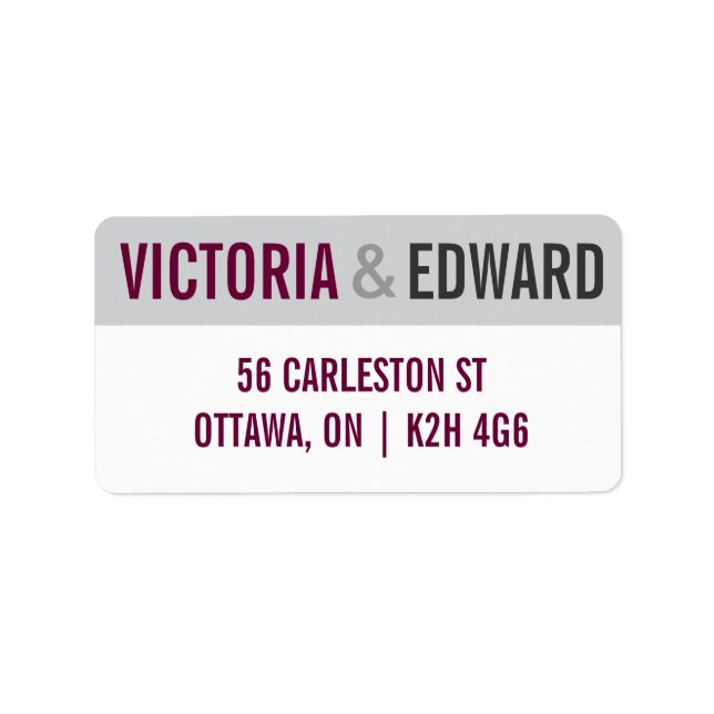 Hochzeitslabel moderner Schriftart Adressaufkleber (Vorne)