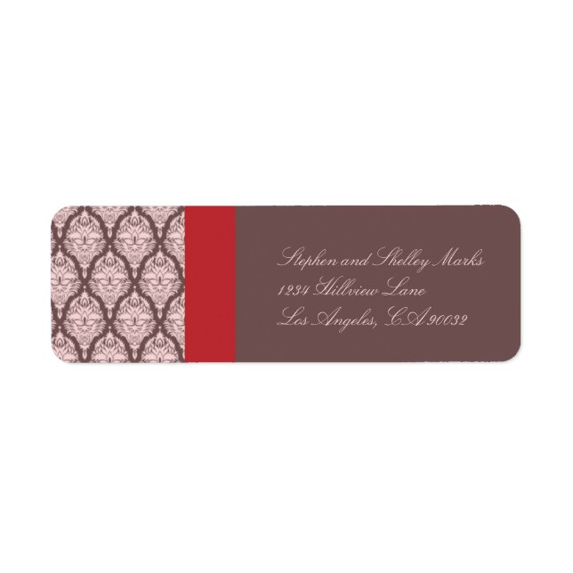 Hochzeitslabel Rosa und Braun (Vorne)