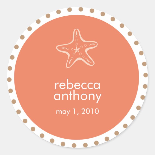 Hochzeitslabel Runder Aufkleber (Vorderseite)