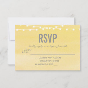 Hochzeitslampen mit Wasserfarbe RSVP Karte