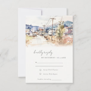 Hochzeitslandschaft Asheville North Carolina RSVP Karte