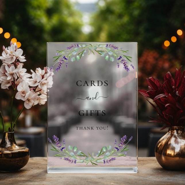 Hochzeitslavender eucalyptus green cards geschenke acrylschild (Von Creator hochgeladen)