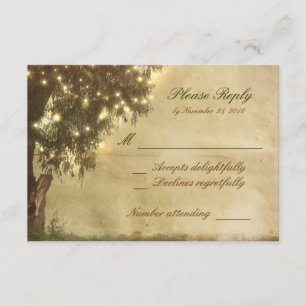 Hochzeitslichter alte rustikale RSVP-Karten RSVP Karte