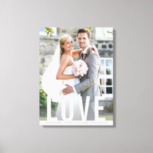 Hochzeitsliebe Erinnerung einfache weiße Schrift Ü Leinwanddruck