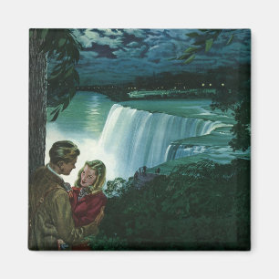 Hochzeitsliebe im Vintage-Stil, Frischvermählte an Magnet