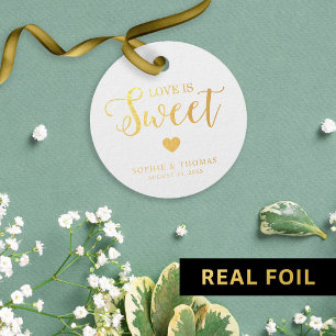 Hochzeitsliebe ist süße Folie rund Geschenkanhänger