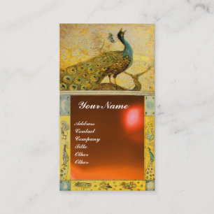 HOCHZEITSLIEBE PFau MONOGRAMM gelber orange Achat Visitenkarte