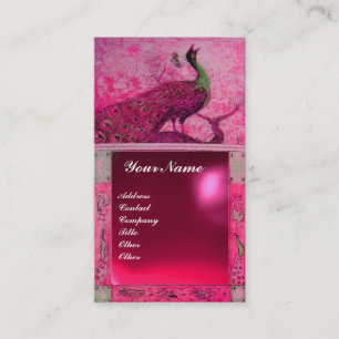 HOCHZEITSLIEBE PFau-MONOGRAMM rosa rot Rubin Visitenkarte