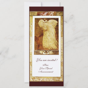 HOCHZEITSLIEBE PFauen-MONOGRAMM, Sepia Braun Weiß Einladung