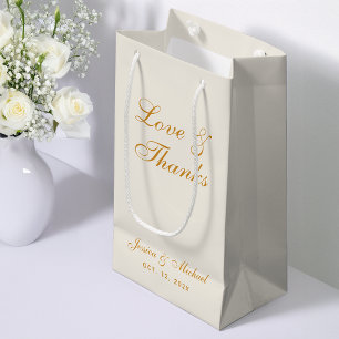 Hochzeitsliebe und Dankeschön Elfenbein Golden Sch Kleine Geschenktüte