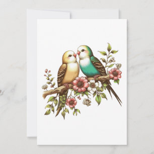 Hochzeitsliebvögel Einladung