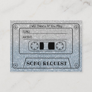 Hochzeitslied-Anfrage Dusty Blue Glitter-Einsatz Begleitkarte