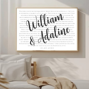 Hochzeitsliedtexte, minimale Serif-Kalligrafie Poster