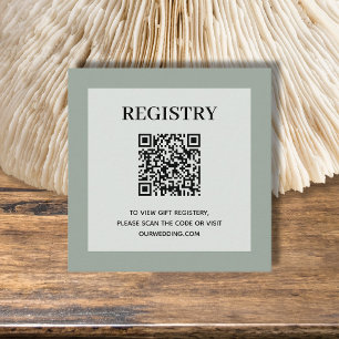 Hochzeitsliste QR-Code Sage Green Begleitkarte