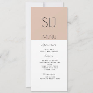 Hochzeitslogo Einfache Farbblock-Dinner-Tan-Menü Feiertagskarte