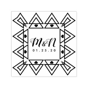 Hochzeitslogos Art Heart Geo Decor HandGezeichnet Permastempel