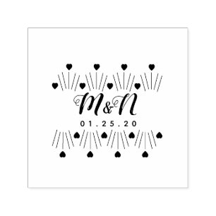 Hochzeitsloinie Art Heart Geo HandGezeichnet Permastempel