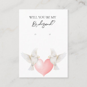 Hochzeitslove Bird Bridesmaid Earring Display Card Visitenkarte