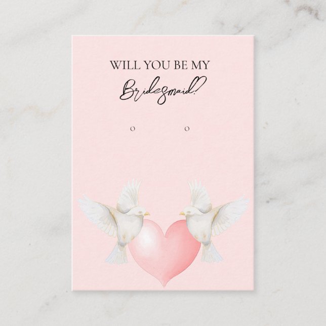 Hochzeitslove Bird Bridesmaid Earring Display Card Visitenkarte (Vorderseite)