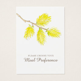 Hochzeitsmahlzeit Präferenzfedergelbe Karten