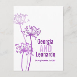 Hochzeitsmahlzeit Vorliebe Kirschblüten lila Begleitkarte