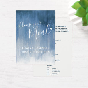 Hochzeitsmahlzeit Wahl kleine Karten mit graublaue