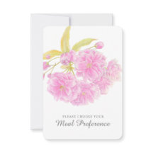 Hochzeitsmahlzeit Wahl rosa florale Antwortkarten