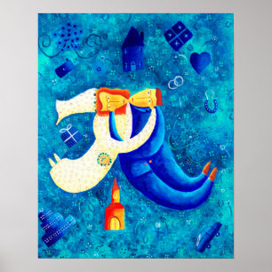 Hochzeitsmalerei zeitgenössischer Art Print Poster