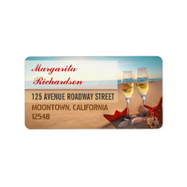 Hochzeitsmarke für den Strand Adressaufkleber