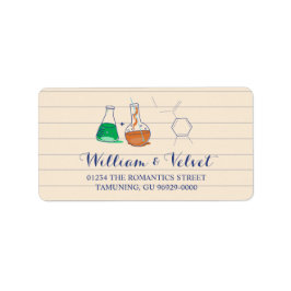 Hochzeitsmarken für Grüne und Orange Chemie Adressaufkleber
