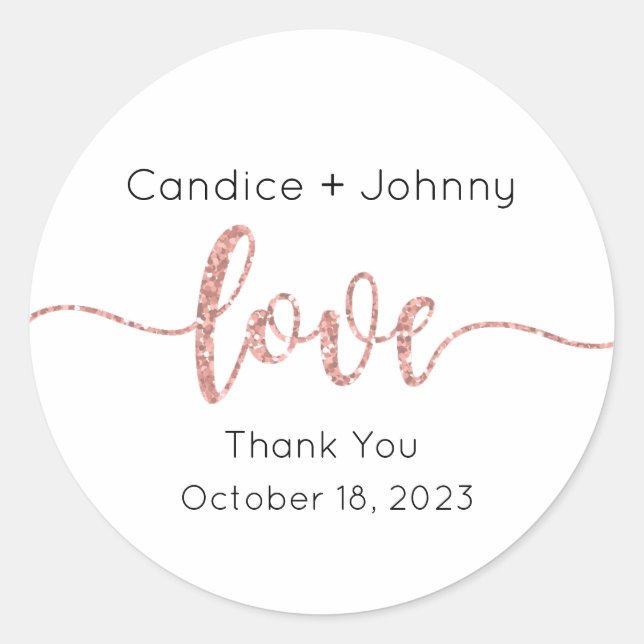 Hochzeitsmarken, Gastgeschenk Hochzeiten Runder Aufkleber (Vorderseite)