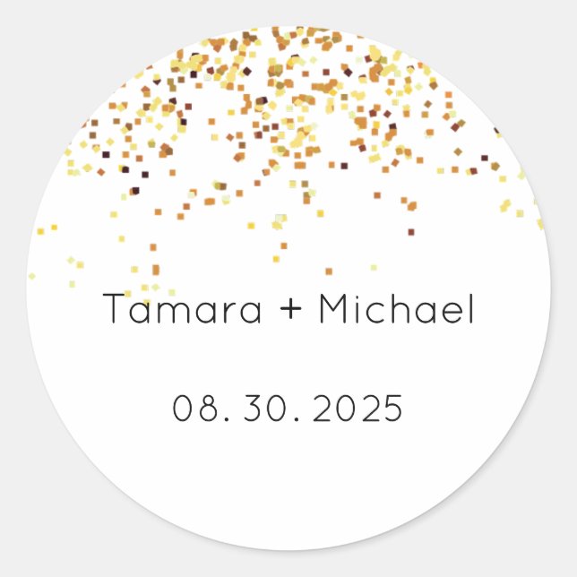 Hochzeitsmarkierungen, Datumsklammern Runder Aufkleber (Vorderseite)