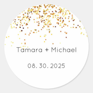 Hochzeitsmarkierungen, Datumsklammern Runder Aufkleber