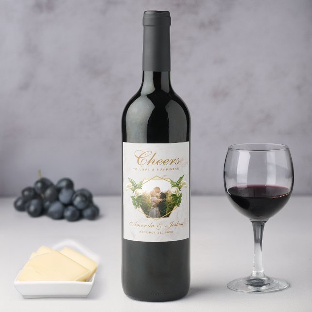 Hochzeitsmarmelade Foto Floral Geometric Calla Lil Weinetikett (Von Creator hochgeladen)