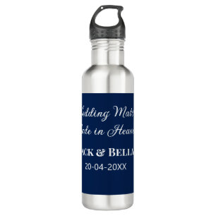 Hochzeitsmatte aus Himmelsblau in den Gastgeschenk Edelstahlflasche