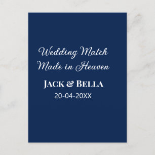 Hochzeitsmatte aus Himmelsblau in den Gastgeschenk Postkarte