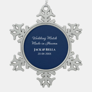 Hochzeitsmatte aus Himmelsblau in den Gastgeschenk Schneeflocken Zinn-Ornament