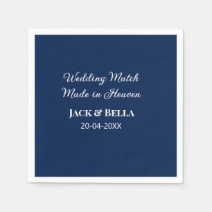 Hochzeitsmatte aus Himmelsblau in den Gastgeschenk Serviette