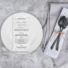 Hochzeitsmenü am Glitzer Werbekarte