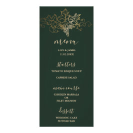 Hochzeitsmenü am Golden Vineyard Werbekarte