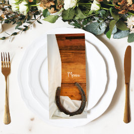 Hochzeitsmenü am Western von Horseshos und Satin C Menükarte