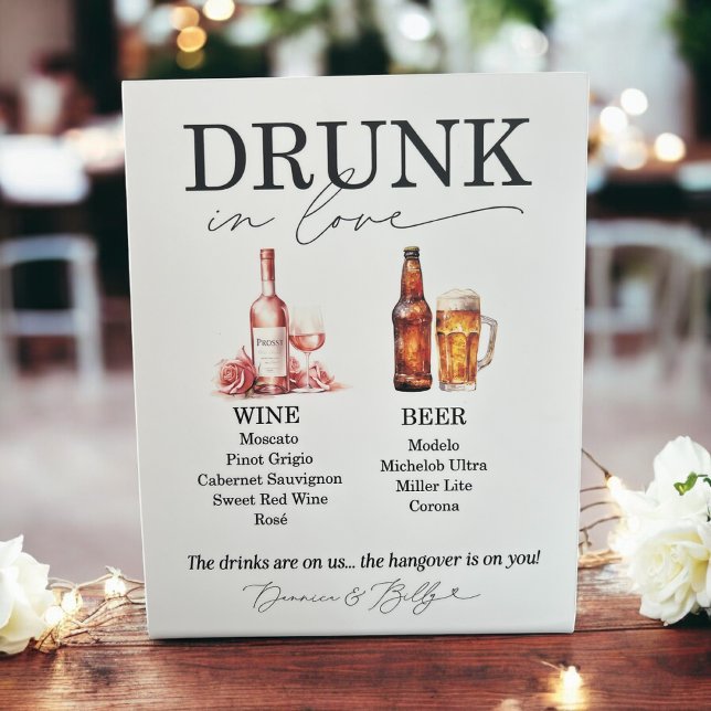 Hochzeitsmenü Bar für Wein und Bier Sockelschild (Von Creator hochgeladen)