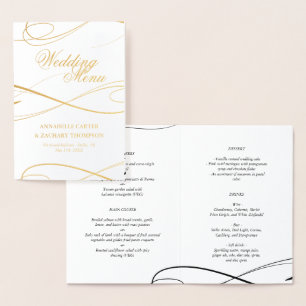 Hochzeitsmenü beim Goldenen Foil Folienkarte