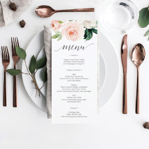 Hochzeitsmenü 'Blushing Blooms' oder Menü für Brau Einladung