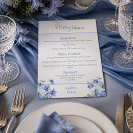 Hochzeitsmenü der Blauen Blume Menükarte