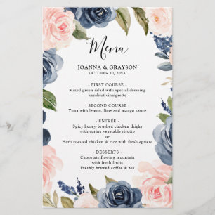 Hochzeitsmenü der Blauen Blüte Rosa