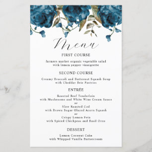 Hochzeitsmenü der Blue Peony Blume