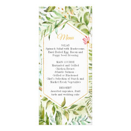 Hochzeitsmenü der geometrischen rosa grünen Goldbo Werbekarte