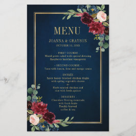 Hochzeitsmenü des geometrischen Hochzeitsmenüs der