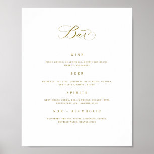 Hochzeitsmenü Drink Sign Empfang Poster